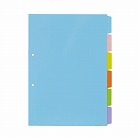 ＰＰ製カラー仕切カード　Ａ４縦２穴　６山　１０組