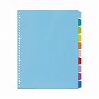 ＰＰ製カラー仕切カード　Ａ４縦３０穴　１０山１０組