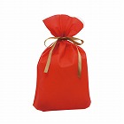 不織布巾着バッグ底マチ付レッド　ＬＬ　１０枚入