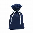 不織布巾着バッグ底マチ付ネイビー　ＬＬ　１０枚入