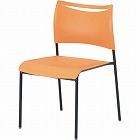 ＬＴＳチェア　ブラックフレーム　オレンジ４脚セット