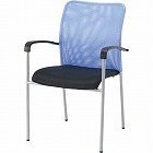 メッシュＭ用チェア肘付背ＬＢＬ座ＢＫ４脚セット
