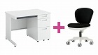 セット品　ピクサ２片袖１０００ＷＨ＋ＭＢチェアＢＫ