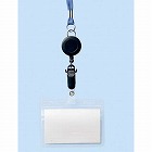 リール式吊下げ名札　ソフトケース　青　１０個