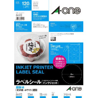 超耐水　光沢紙ラベル　ＩＪＰ　１２面丸型　１０枚