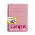 キャンパスカバーノート　プリント収容ポケット付　桃