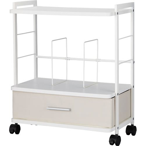 Katazuk引出付足元収納ワゴン幅500白