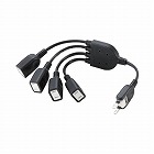 ＡＣアダプタを４個繋げるケーブル　０．２ｍブラック