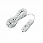 抜け止めＯＡタップ　３Ｐ　２個口　５ｍ　グレー