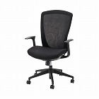 ラフィナートネット２チェア　肘付　ブラック