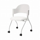 フランチェアレザータイプ白脚背カバー無　座白２脚