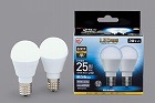 ＬＥＤ　Ｅ１７　広配光２５形　電球色　２個入
