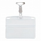 名札　ソフトケース　タッグ名札　名刺サイズ　灰