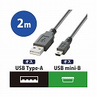 ＵＳＢ２．０ミニＢケーブル　ノーマル　２ｍ