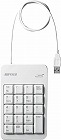 有線テンキー　ＴａｂキーＵＳＢハブ付　ホワイト
