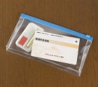 クリヤーケース　マチ付き　通帳　青