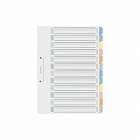 カラー仕切カードＰＰ　Ａ４縦　１２山　５組