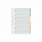 カラー仕切カードＰＰ　Ａ４縦　６山　１組