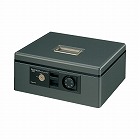 手提げ金庫　Ａ４シリンダー錠・ダイヤル錠グレー