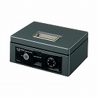 手提げ金庫　Ａ５　シリンダー錠・ダイヤル錠　濃灰