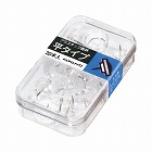 プラスチック画鋲　平タイプ　プラケース２０本入透明