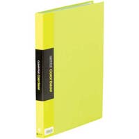 カラーベース固定式　Ａ４縦２０ポケット　黄緑