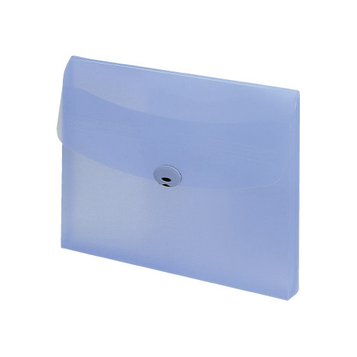 ドキュメントケースハードタイプマチ付B4クリヤー青