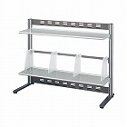 リスペースＦデスクシェルフ　２段幅８００シルバー