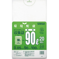 再生原料１００％ごみ袋　透明９０Ｌ（２０枚入）