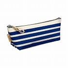 ペンケース＜レペテ＞帆布製底マチ・内ポケット付濃青