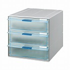 レターケースＵＮＩＦＥＥＬ　透明引き出し深型３段