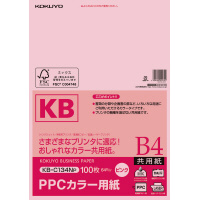 ＰＰＣカラー用紙　共用紙　Ｂ４　１００枚　桃