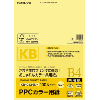 ＰＰＣカラー用紙　共用紙　Ｂ４　１００枚　黄