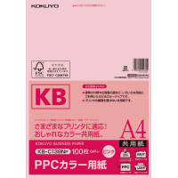 ＰＰＣカラー用紙　共用紙　Ａ４　１００枚　桃