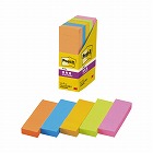 ポストイット　強粘着７５×２５　ネオン混色　５冊