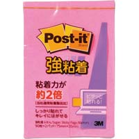 ポストイット　強粘着７５×２５　ネオン　ローズ２冊