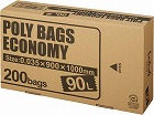 ポリバツグエコノミーＢＯＸ　低　９０Ｌ黒２００枚