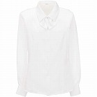 長袖ブラウス　共地リボン付　ホワイト　９号