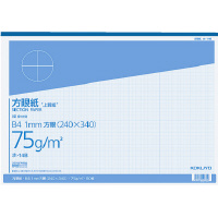 上質方眼紙Ｂ４　１ｍｍ目ブルー刷り５０枚とじ