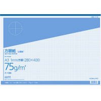 上質方眼紙Ａ３　１ｍｍ目ブルー刷り５０枚とじ