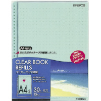 クリヤーブック替紙　Ａ４縦３０穴　緑　１０枚