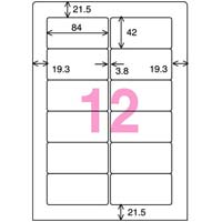 ワープロ用ラベルＣＡＳＩＯ用　Ａ４　１２面　２０枚