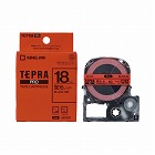 テプラ　ＰＲＯテープ　蛍光赤ラベル　１８ｍｍ黒文字