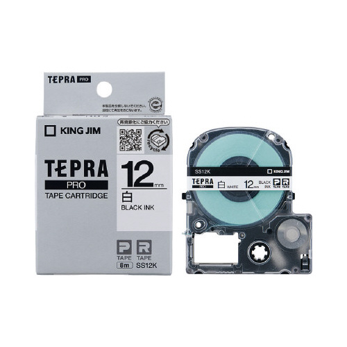 テプラ PROテープ 白12mm 黒文字