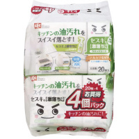 セスキの激落ちシート　キッチン用　２０枚　４Ｐ×４