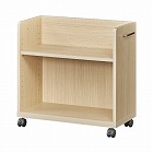 木製デスク下ワゴン　天板なし　薄型　ナチュラル