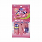 やわらかフィット　天然ゴム手袋　Ｍピンク×５