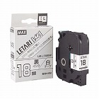 ビーポップミニ　１８ｍｍ幅テープ　白地黒文字