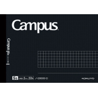 キャンパスノート方眼罫５０枚ハーフサイズ　黒　５冊