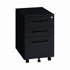 スチールデスクワゴン３段３９０ブラック